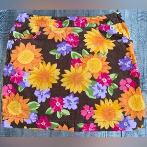 🌻 Gymboree Corduroy Floral Sunflower Pumpkin Patch Skirt 6 7